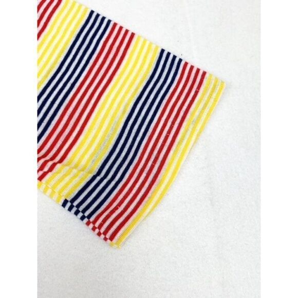 Vintage Javelin Stripe Rainbow Polo Shirt Yellow Red Blue Surf Skate - Picture 4 of 7